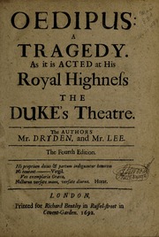 Cover of edition oedipustragedyas00dryd_1