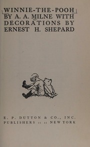 Cover of edition winniethepooh0000miln