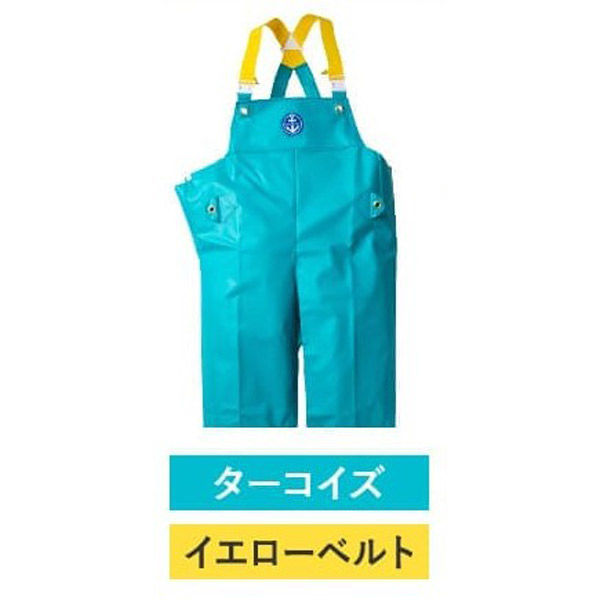 尾崎産業 マリンレリー 胸付ズボン　ターコイズ 4989034660229 1着（直送品）