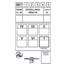 Nevobo Opstellingsbriefjes (set a 2 blokjes)