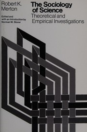 Cover of: Sociology of science