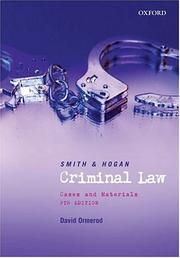 Cover of: Smith & Hogan Criminal Law: Cases and Materials