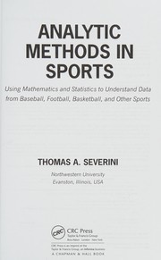 Analytic Methods in Sports by Thomas A. Severini