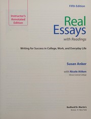 Cover of: Real essays with readings: writing for success in college, work, and everyday life