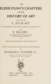 Cover of: The elder Pliny's chapters on the history of art