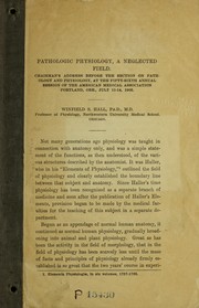 Cover of: Pathologic physiology, a neglected field