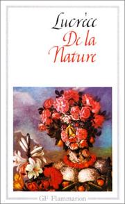 Cover of: De la Nature