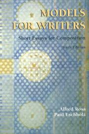 Cover of: Models for writers: short essays for composition