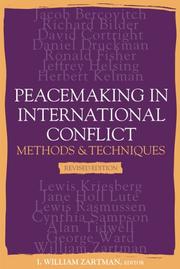 Cover of: Peacemaking In International Conflict: Methods And Techniques