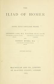 Cover of: The Iliad of Homer: done into English prose