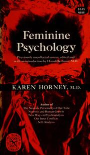 Cover of: Feminine Psychology by Karen Horney