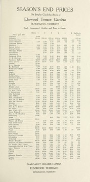 Cover of: Season's end prices on surplus gladiolus stock of Elmwood Terrace Gardens