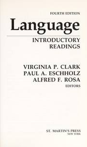 Cover of: Language: introductory readings