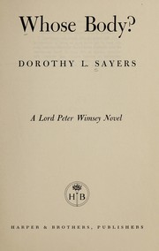 Cover of: Whose Body? by Dorothy L. Sayers