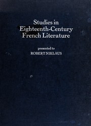 Cover of: Studies in eighteenth-century French literature: presented to Robert Niklaus