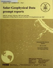 Cover of: Solar-geophysical data