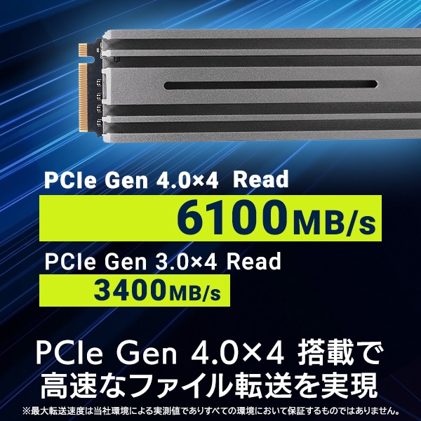 PS5 / PS5 Pro 対応 ヒートシンク付きM.2 内蔵 SSD 1TB Gen4x4対応 NVMe PS5拡張ストレージ 増設【LMD-PS5M100】 ロジテックダイレクト限定