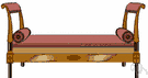 divan - a long backless sofa (usually with pillows against a wall)