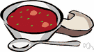 borsh - a Russian or Polish soup usually containing beet juice as a foundation