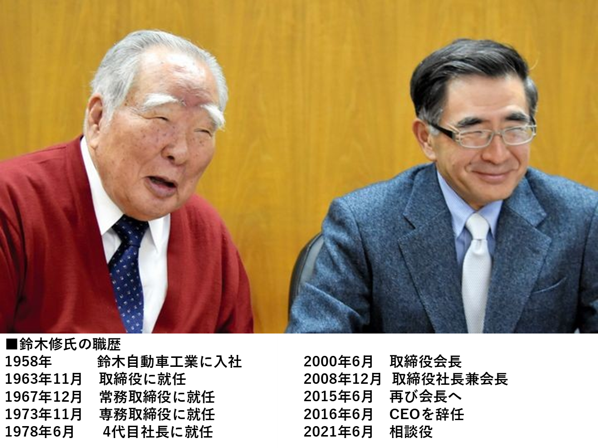 スズキ鈴木修元会長死去　世界的自動車メーカーへ発展　後日お別れの会開催