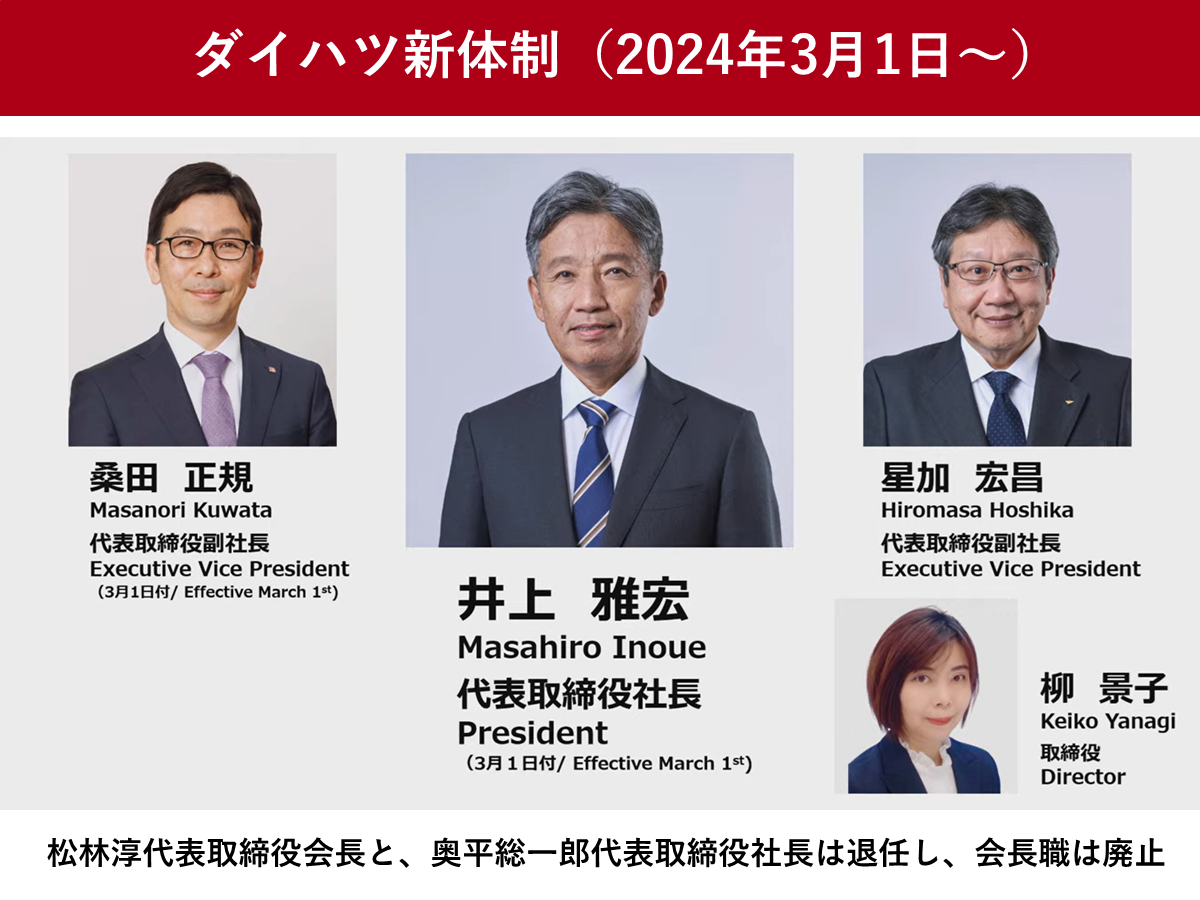 ダイハツ新社長の井上雅宏氏の経歴は？　2024年3月から新体制へ