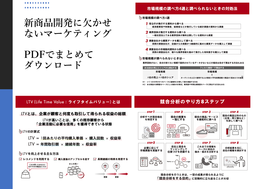 新商品開発に役立つ　マーケティングの基礎知識【PDFで一気にDL】