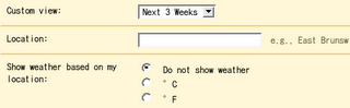 Google Calendar weather forecast setting