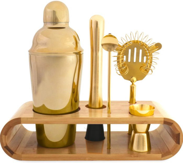 Cocktail Set with Bamboo Stand