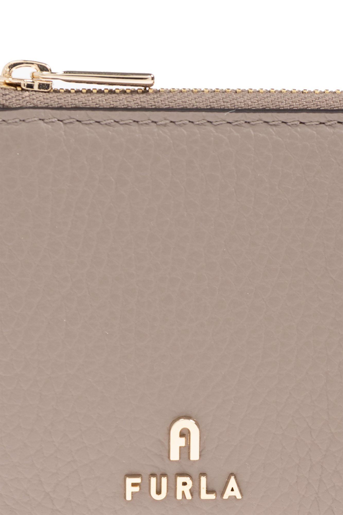 Shop Furla Zipper Card Bag In Nude