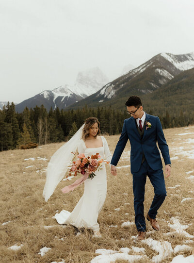 Sweet and sophisticated Waterton elopement with rich tones of merlot and berry, on the Brontë Bride Blog.