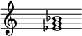 
\relative c'{
\override Staff.TimeSignature #'stencil = ##f
\cadenzaOn s1 <es g bes> s1 \cadenzaOff
}
