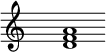 
\relative c'{
\override Staff.TimeSignature #'stencil = ##f
\cadenzaOn s1 <d f a> s1 \cadenzaOff
}
