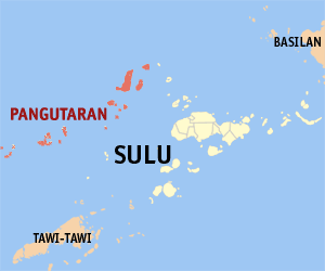 Mapa sa Sulu nga nagpakita sa nahimutangan sa Pangutaran.