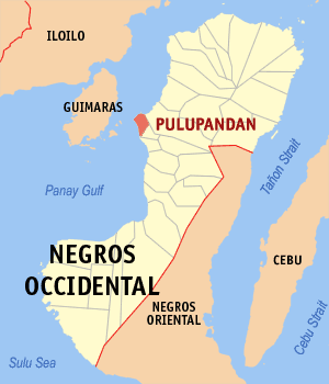 Mapa han Negros Occidental nga nagpapakita kon hain an Pulupandan