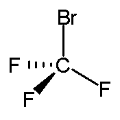 Struttura del bromotrifluorometano