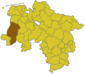 Lokasi Emsland di Niedersachsen