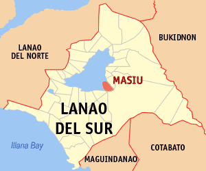 Mapa han Lanao del Sur nga nagpapakita kon hain nahamutang an Masiu