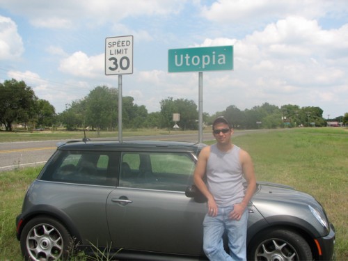 the car and I in Uptopia, Texas