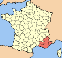 Localisacion de la Provence-Arpes-Couta d’Azur en France