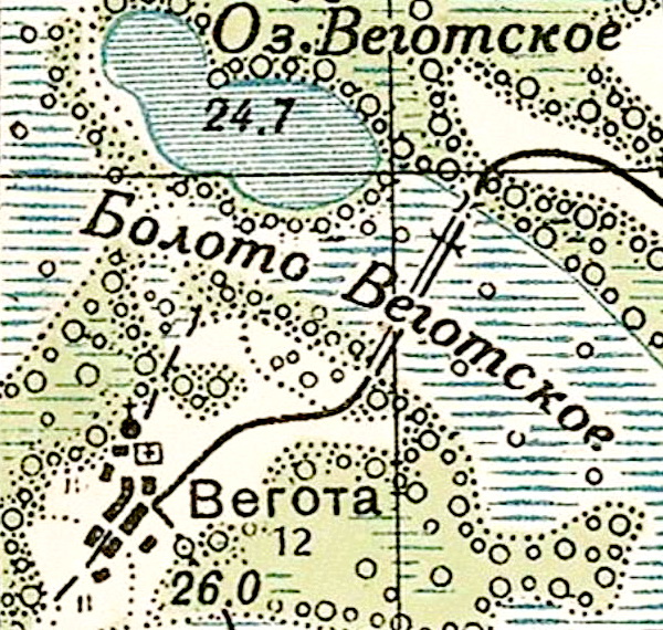 План деревни Вёгота. 1941 год