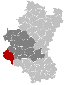 Bouillons läge i provinsen Luxembourg