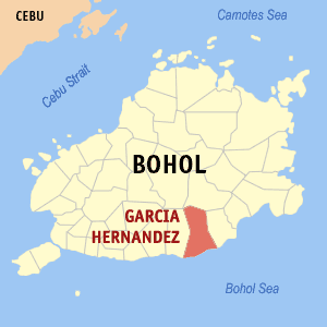 Bản đồ Bohol với vị trí của Garcia Hernandez