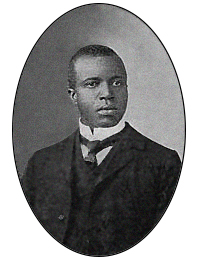 Scott Joplin in June 1903. This picture also appears on the cover of "The Cascades" from 1904.[1]