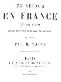 Primera página de Un séjour en France, 1872.