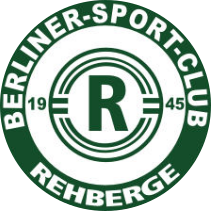 The club logo of Rehberge Berlin depicts the club name on a green outer circle surrounding the year 1945 and the letter R in a green inner circle