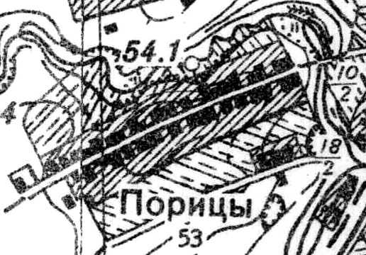 План деревни Порицы. 1939 год