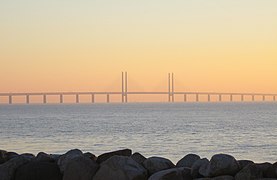 L'Øresundsbron, entre le Danemark et la Suède.