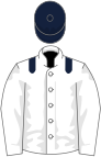 White, dark blue epaulets and cap