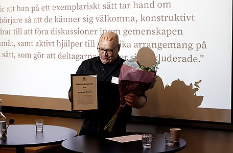 Magnus Olsson, mottagare av Wikimediapriset 2019.