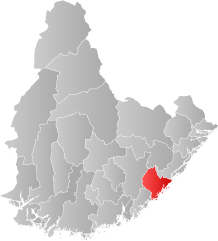 Lage der Kommune in der Provinz Agder